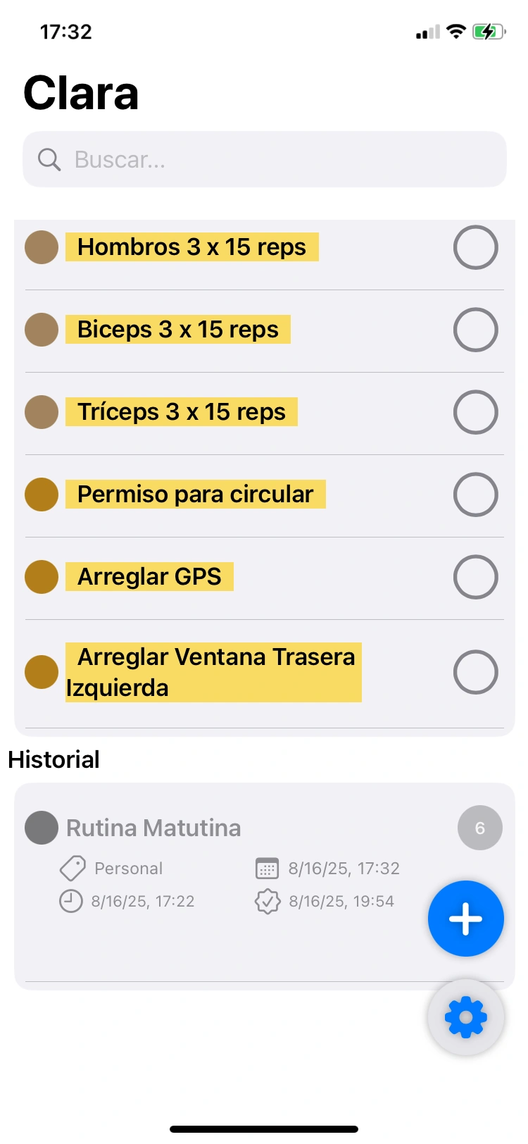 Historial de metas completadas