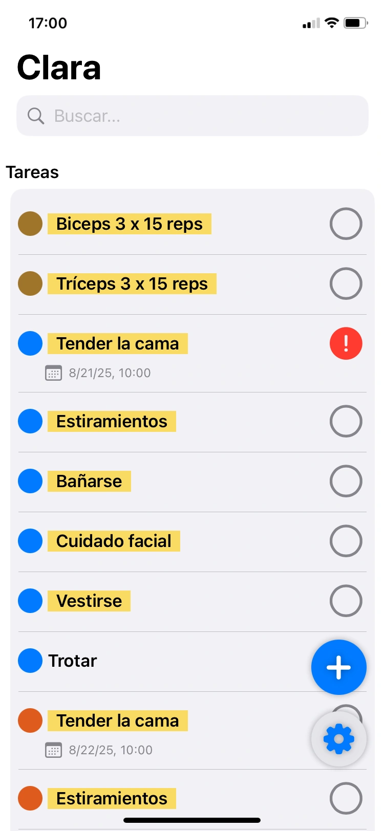 Lista de tareas con plazos