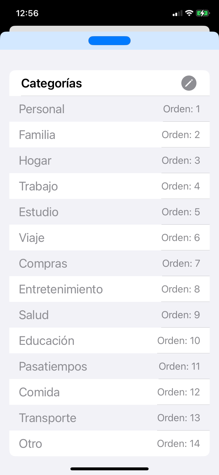 El orden de las categorías es ascendente en la v1.1+