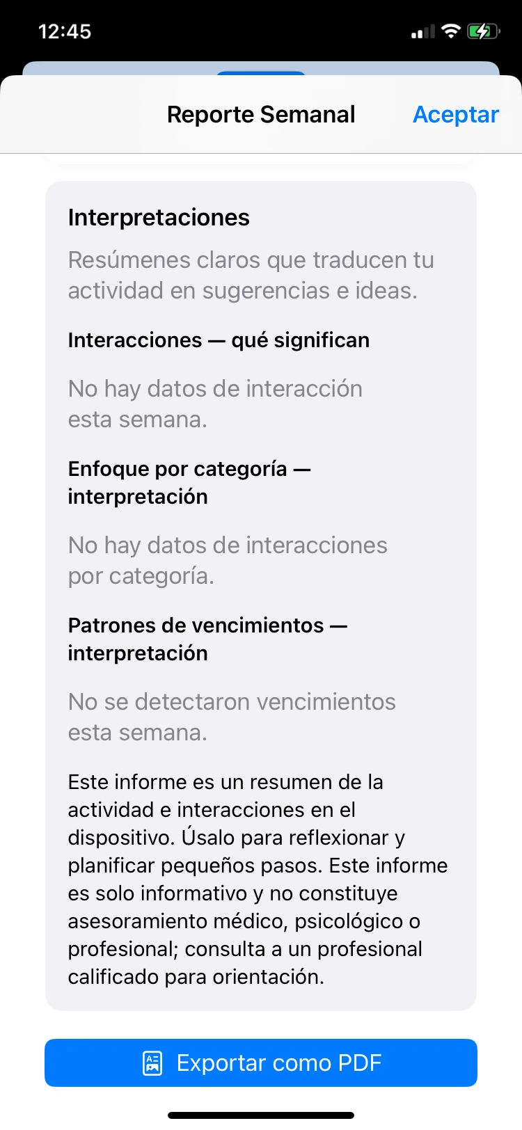 Weekly Report - Insights Interpretation